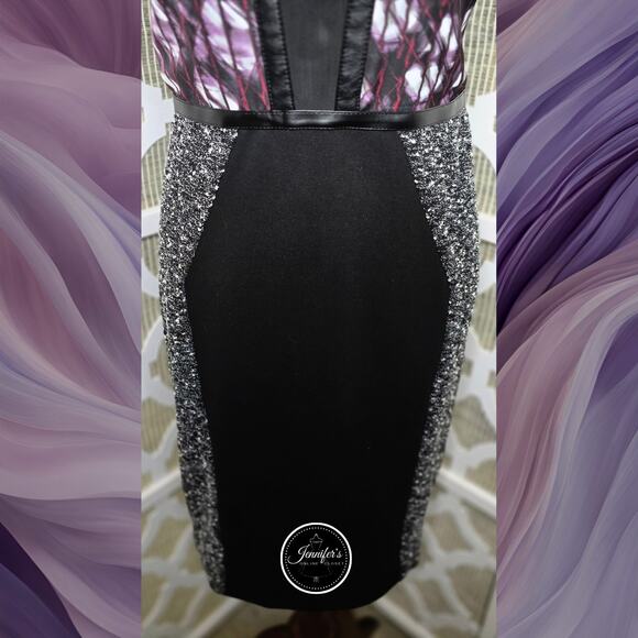 RACHEL Rachel Roy NWT Women's Mixed Media Sleeveless Sheath Dress Size 10 - Picture 7 of 12